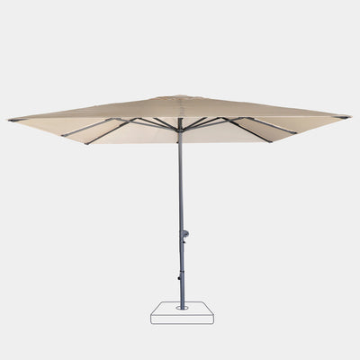 Windproof centre pole parasol Aura 3x3m - Charcoal grey frame inish