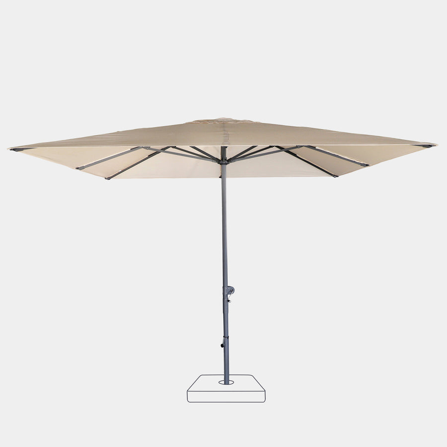 Windproof centre pole parasol Aura 3x3m - Charcoal grey frame inish
