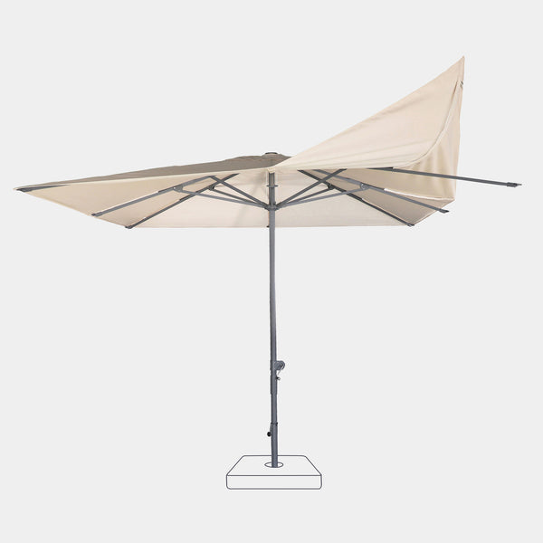Windproof centre pole parasol Aura 3x3m - Charcoal grey frame inish
