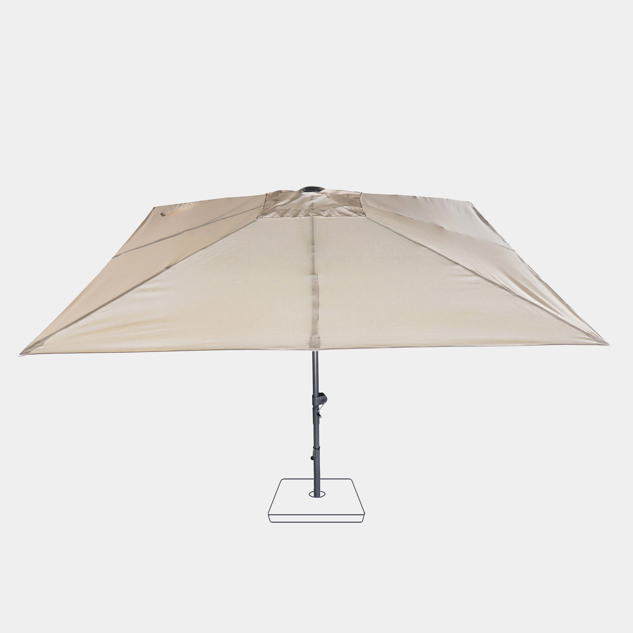 Windproof centre pole parasol Aura 3x3m - Charcoal grey frame inish