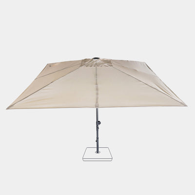 Windproof centre pole parasol Aura 3x3m - Charcoal grey frame inish