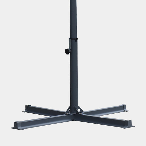 Windproof centre pole parasol Aura 3x3m - Charcoal grey frame inish