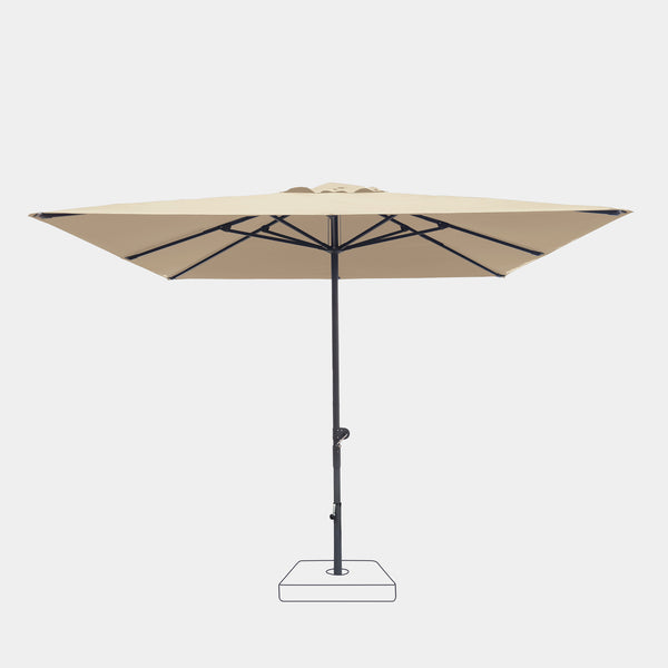 Windproof centre pole parasol Harmattan 3x3m - Charcoal grey frame finish