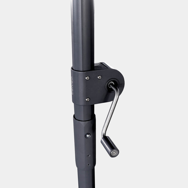 Windproof centre pole parasol Aura 3x3m - Charcoal grey frame inish