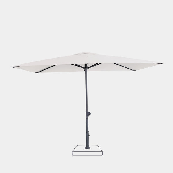 Windproof centre pole parasol Pampero 3x2m - Olefin canopy