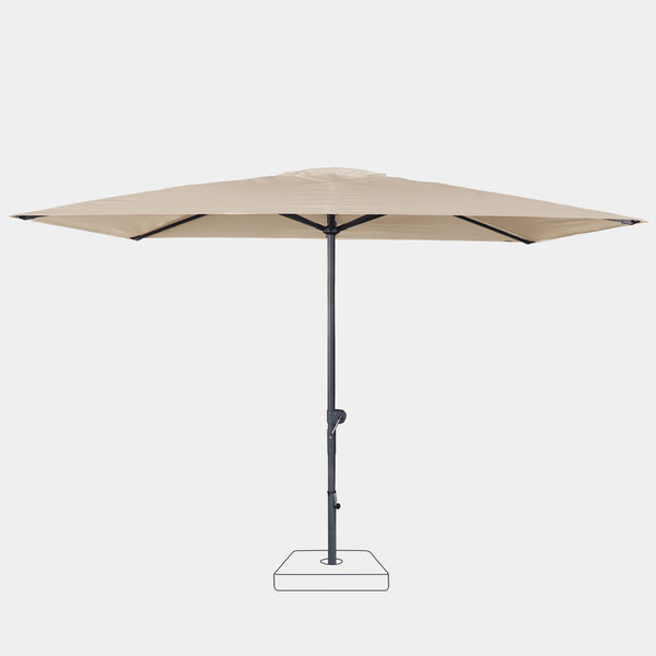 Windproof centre pole parasol Pampero 3x2m - Polyester canopy
