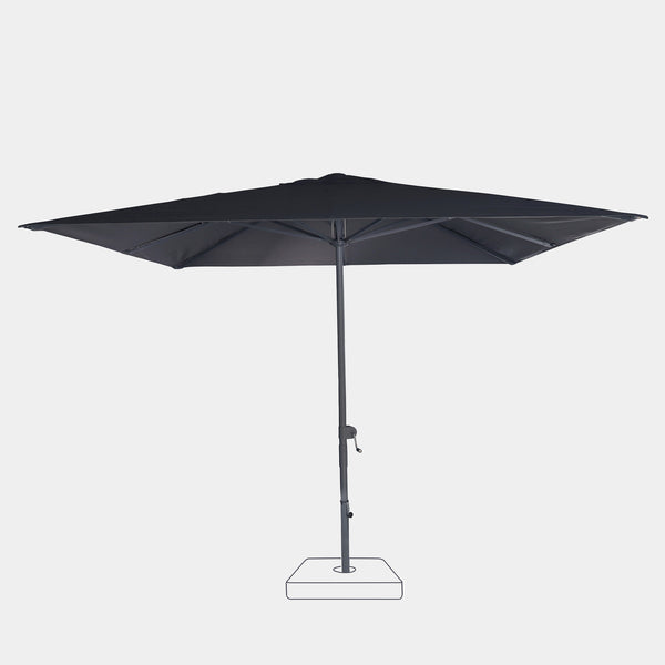 Windproof centre pole parasol Harmattan 3x3m - Olefin canopy