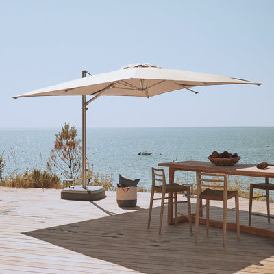 Windproof cantilever parasol Mistral 3x3m - Silver grey frame finish
