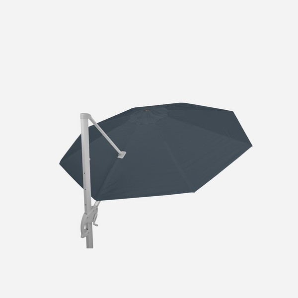 Windproof cantilever parasol Mistral Ø3.30m - Silver grey frame finish