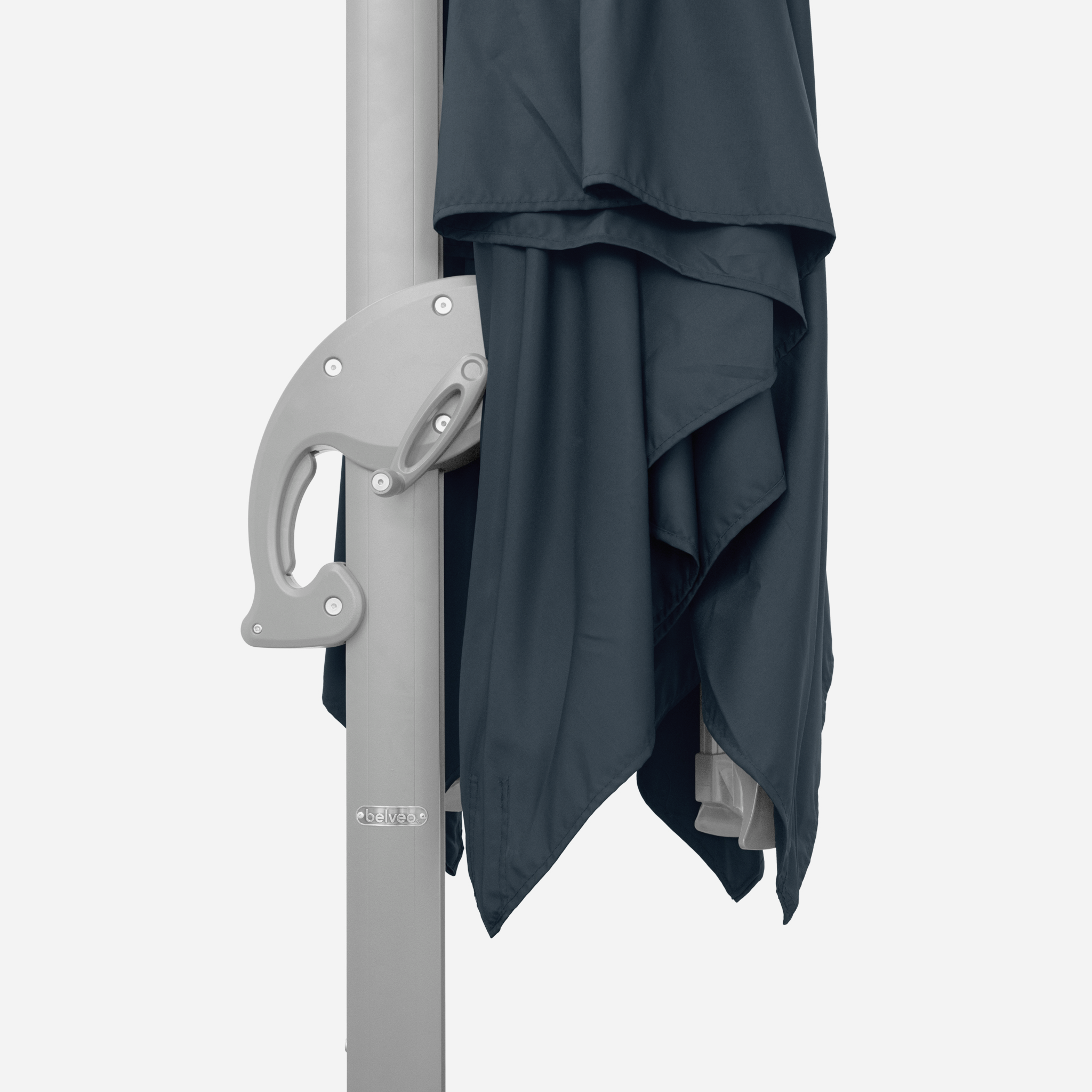 Windproof cantilever parasol Mistral Ø3.30m - Silver grey frame finish