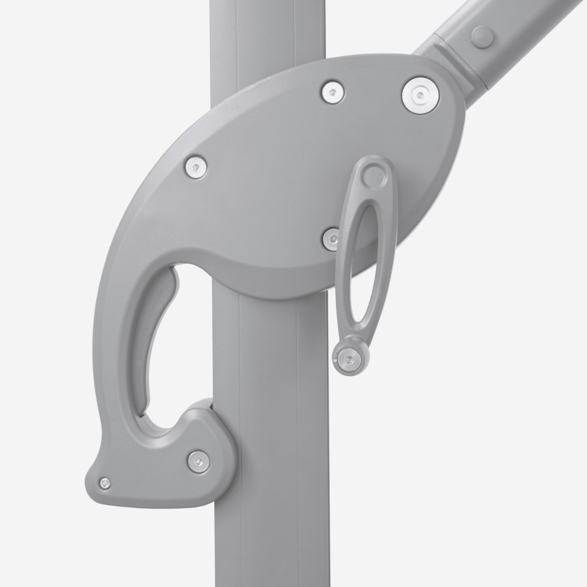 Windproof cantilever parasol Mistral Ø3.30m - Silver grey frame finish