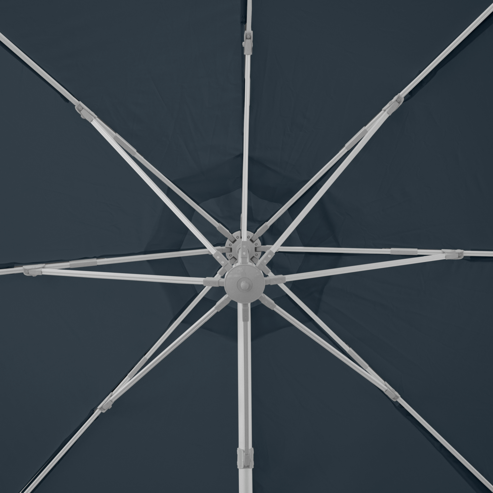 Windproof cantilever parasol Mistral Ø3.30m - Silver grey frame finish