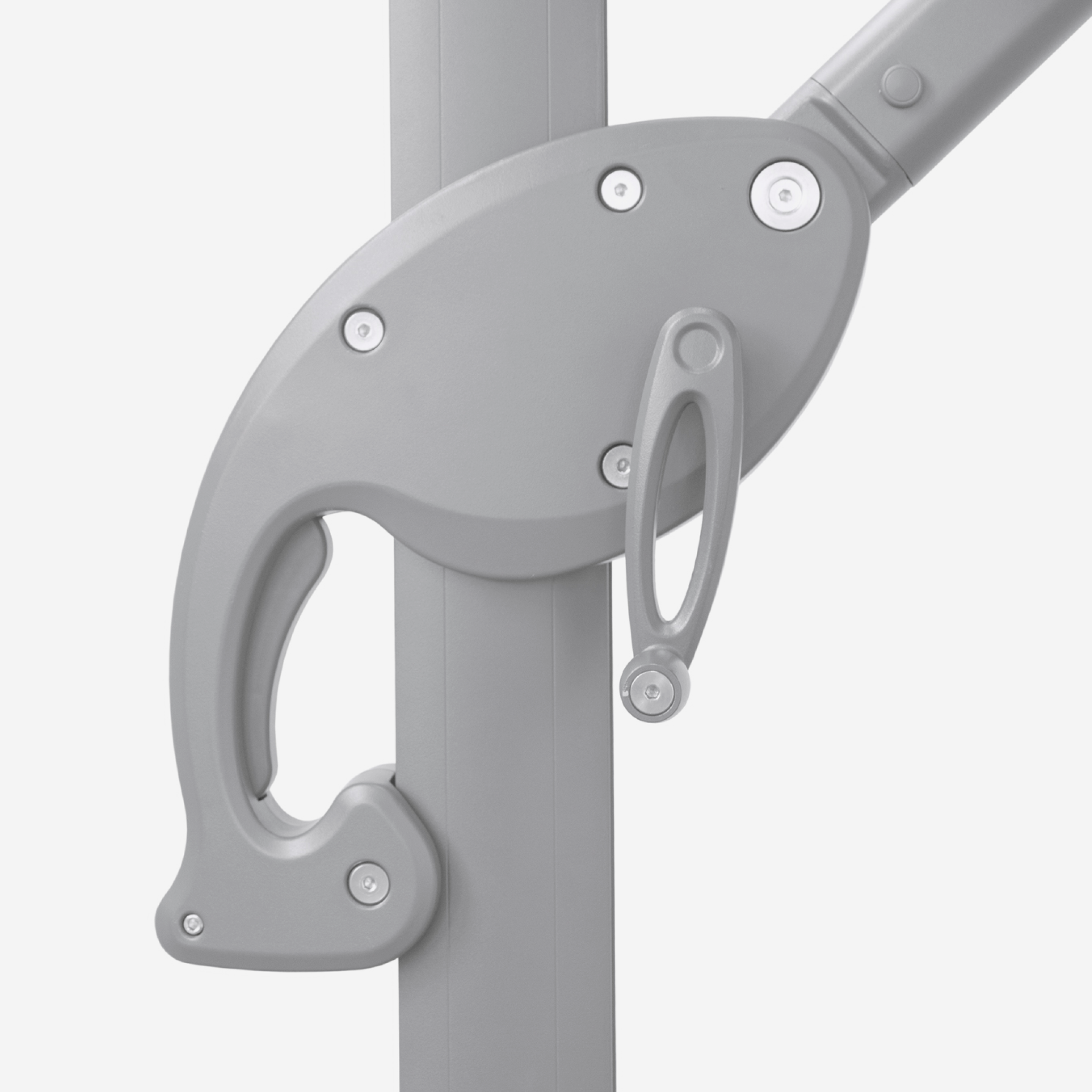 Windproof cantilever parasol Mistral Ø3.30m - Silver grey frame finish