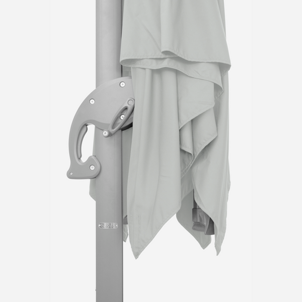 Windproof cantilever parasol Mistral Ø3.30m - Silver grey frame finish