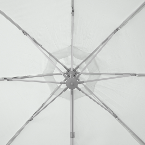 Windproof cantilever parasol Mistral Ø3.30m - Silver grey frame finish