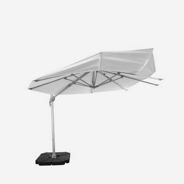 Windproof cantilever parasol Mistral Ø3.30m - Silver grey frame finish