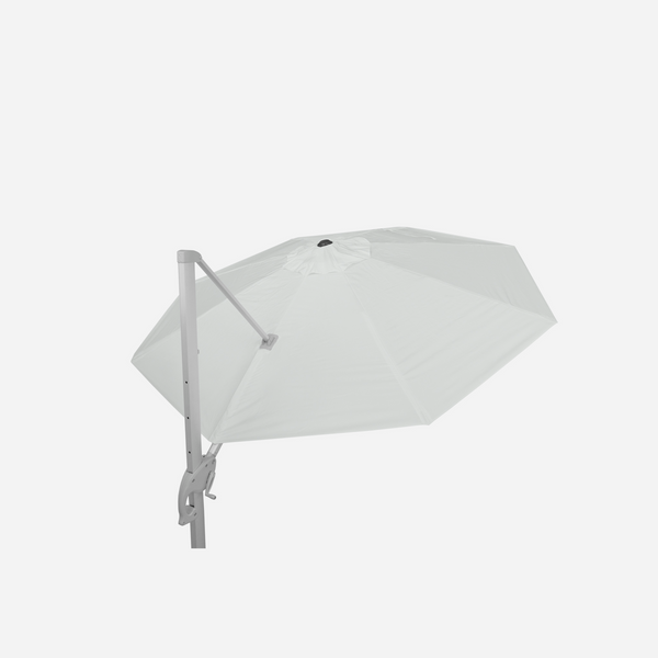 Windproof cantilever parasol Mistral Ø3.30m - Silver grey frame finish