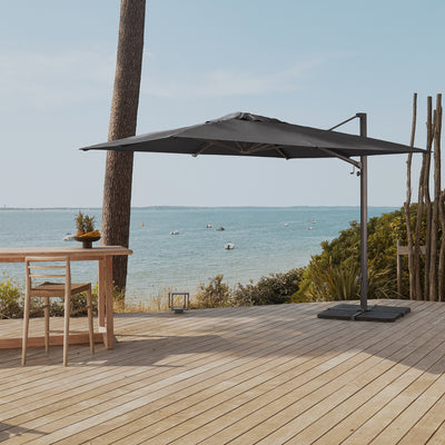 Windproof cantilever parasol Mistral 3x3m - Charcoal grey frame finish