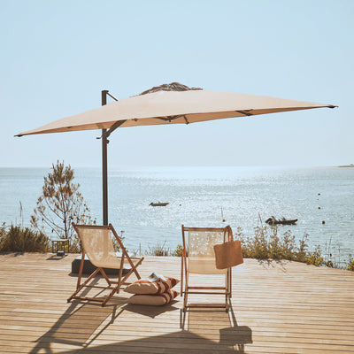 Windproof cantilever parasol Mistral 3x3m - Charcoal grey frame finish