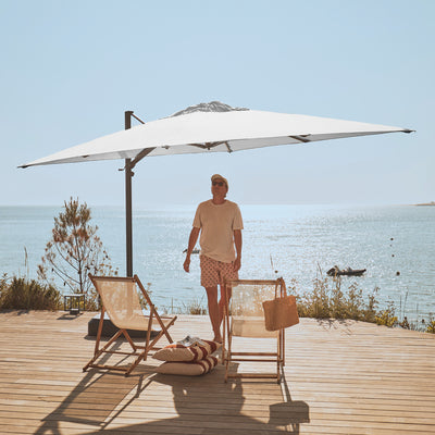 Windproof cantilever parasol Mistral 3x3m - Charcoal grey frame finish