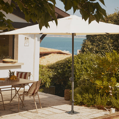 Windproof centre pole parasol Aura 3x2m - Charcoal grey frame finish