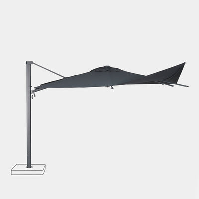 Windproof cantilever parasol Mistral 3x3m - Charcoal grey frame finish