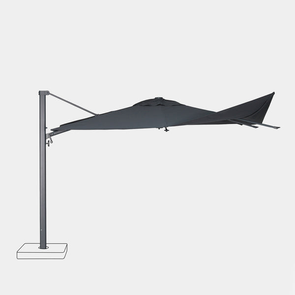 Windproof cantilever parasol Mistral 3x3m - Charcoal grey frame finish