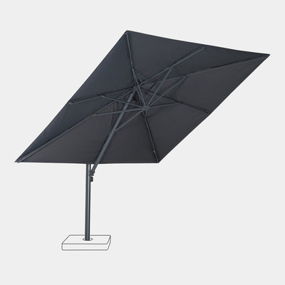 Windproof cantilever parasol Mistral 3x3m - Charcoal grey frame finish