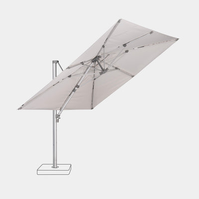 Windproof cantilever parasol Mistral 3x3m - Silver grey frame finish