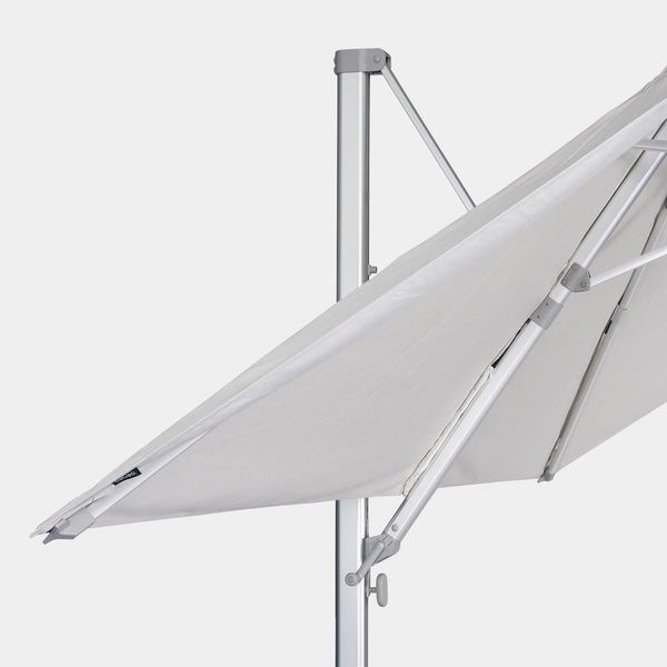 Windproof cantilever parasol Mistral 3x3m - Silver grey frame finish
