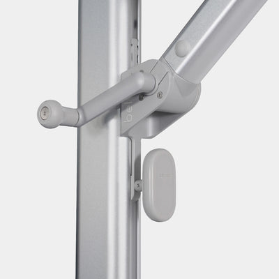 Windproof cantilever parasol Mistral 3x4m - Silver grey frame finish