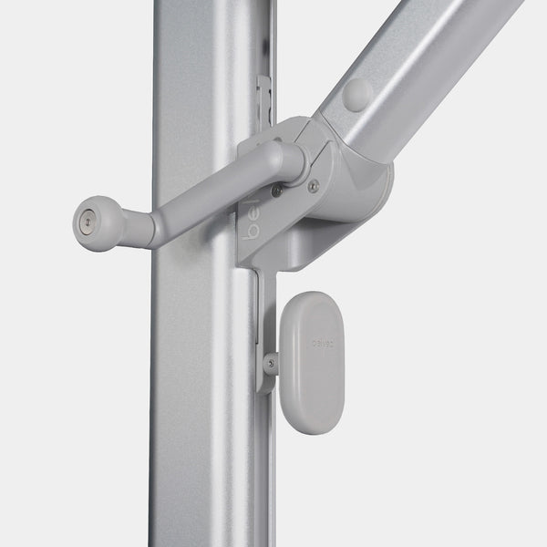 Windproof cantilever parasol Mistral 3x3m - Silver grey frame finish