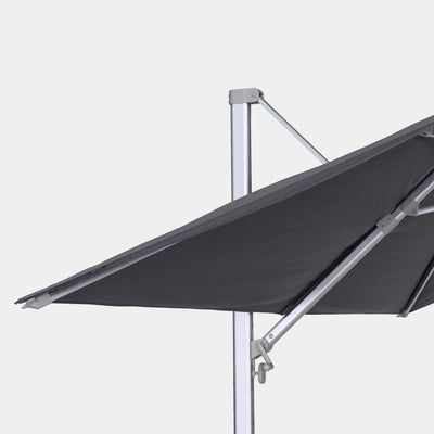 Windproof cantilever parasol Mistral 3x3m - Silver grey frame finish