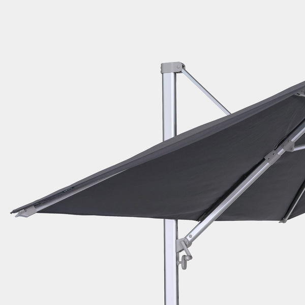 Windproof cantilever parasol Mistral 3x3m - Silver grey frame finish