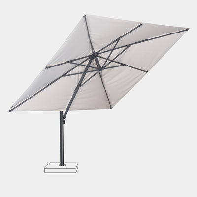 Windproof cantilever parasol Mistral 3x3m - Charcoal grey frame finish