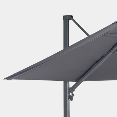 Windproof cantilever parasol Mistral 3x3m - Charcoal grey frame finish