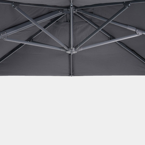 Windproof cantilever parasol Mistral 3x3m - Charcoal grey frame finish