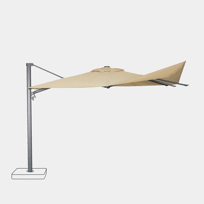 Windproof cantilever parasol Mistral 3x3m - Charcoal grey frame finish