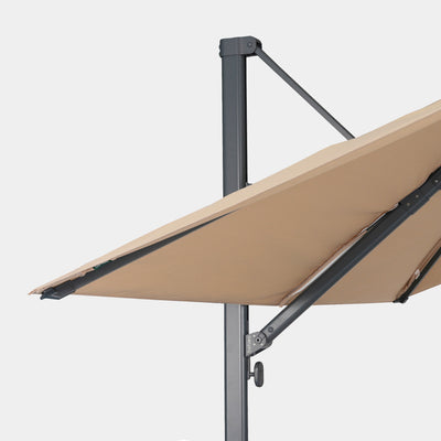 Windproof cantilever parasol Mistral 3x3m - Charcoal grey frame finish
