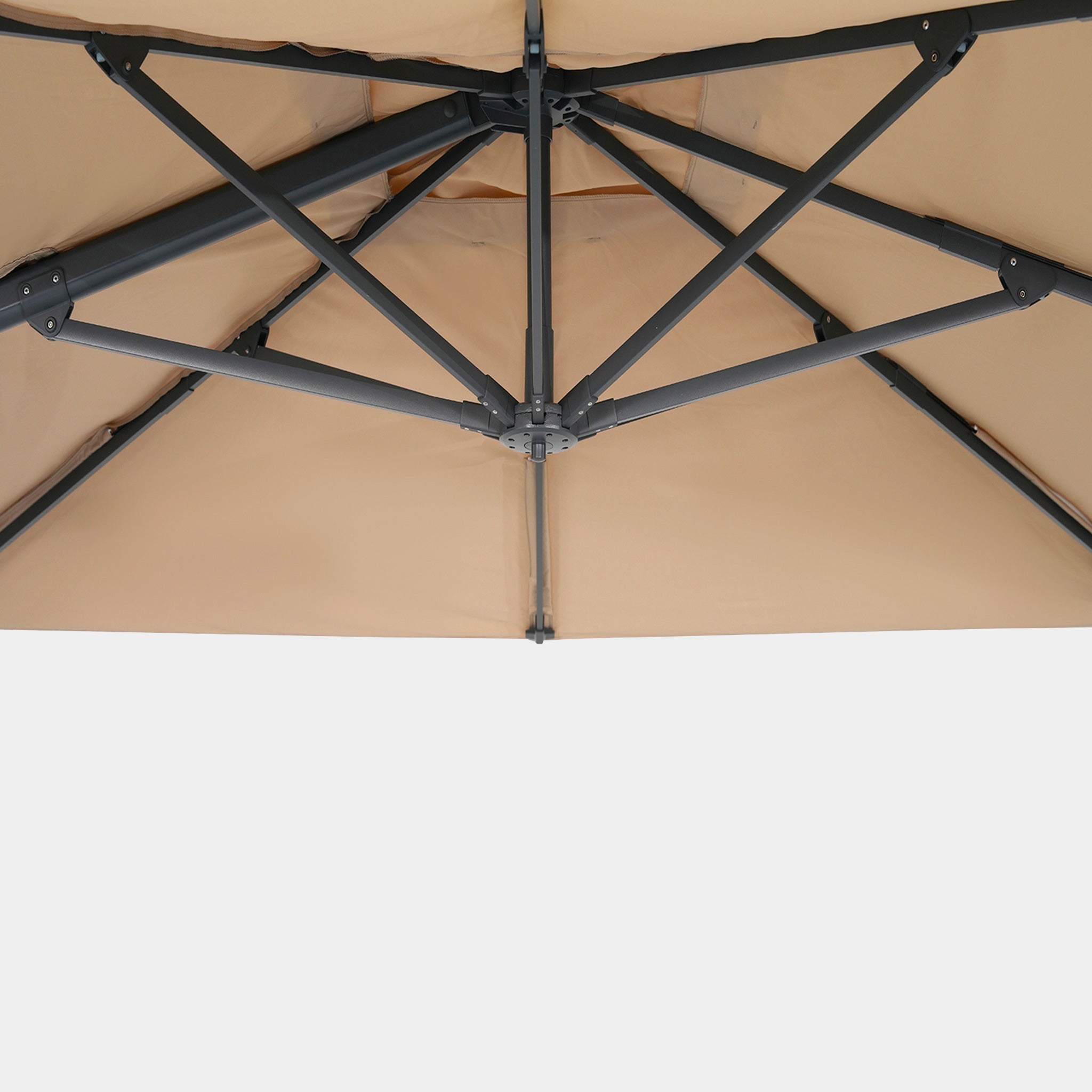 Windproof cantilever parasol Mistral 3x3m - Charcoal grey frame finish