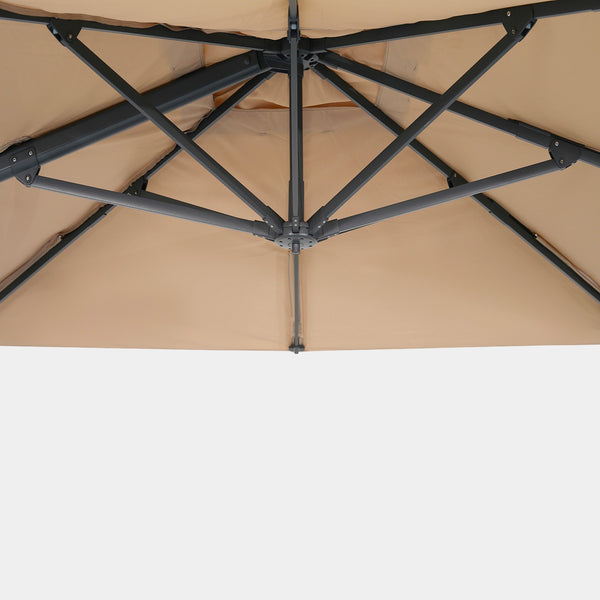 Windproof cantilever parasol Mistral 3x3m - Charcoal grey frame finish