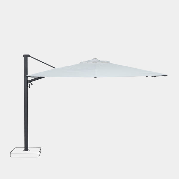 Windproof cantilever parasol Mistral 3x3m - Charcoal grey frame finish