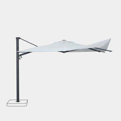 Windproof cantilever parasol Mistral 3x3m - Charcoal grey frame finish