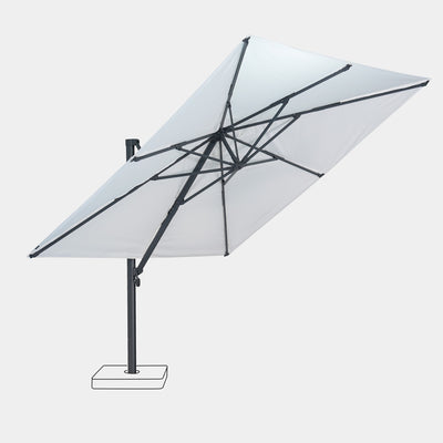 Windproof cantilever parasol Mistral 3x3m - Charcoal grey frame finish