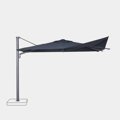 Windproof cantilever parasol Mistral 3x3m - Charcoal grey frame finish
