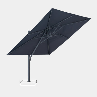 Windproof cantilever parasol Mistral 3x3m - Charcoal grey frame finish