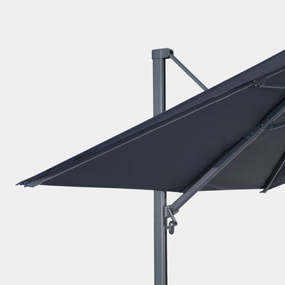 Windproof cantilever parasol Mistral 3x3m - Charcoal grey frame finish