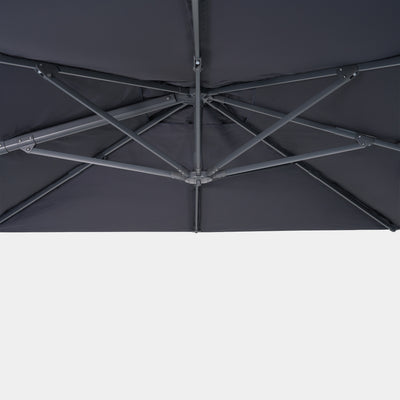 Windproof cantilever parasol Mistral 3x3m - Charcoal grey frame finish
