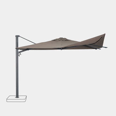 Windproof cantilever parasol Mistral 3x3m - Charcoal grey frame finish