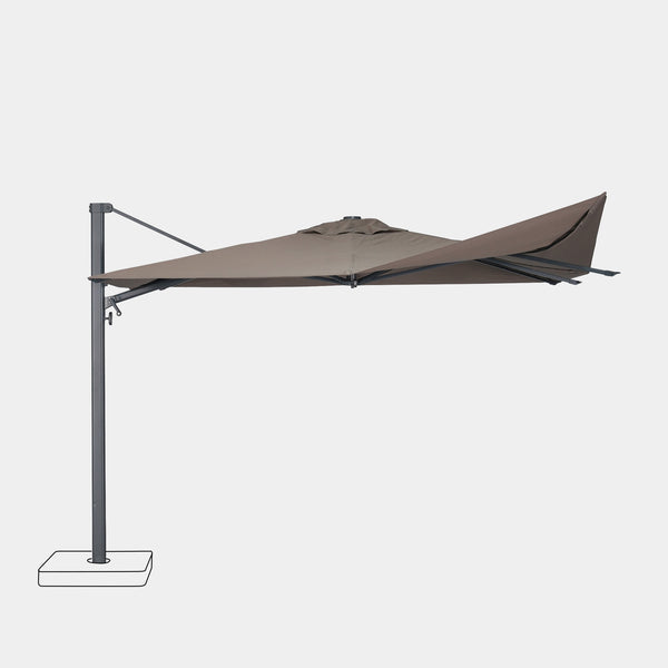 Windproof cantilever parasol Mistral 3x3m - Charcoal grey frame finish